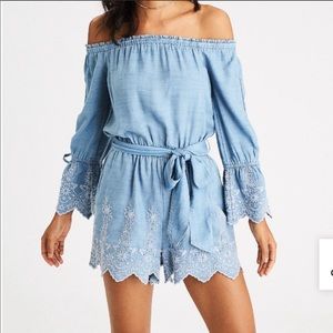 American Eagle off shoulder shorts romper